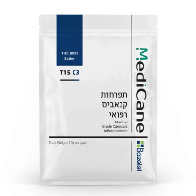 תפרחת קנאביס - סאטיבה T15/C3 - מדיקיין (Medicane)